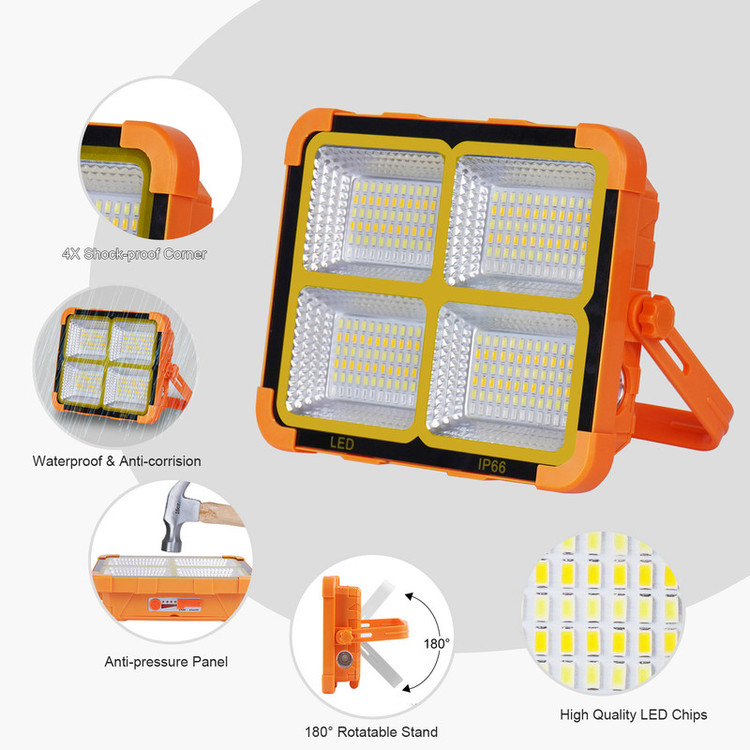 پروژکتور شارژی و خورشیدی مدل JY-IP66 288LED